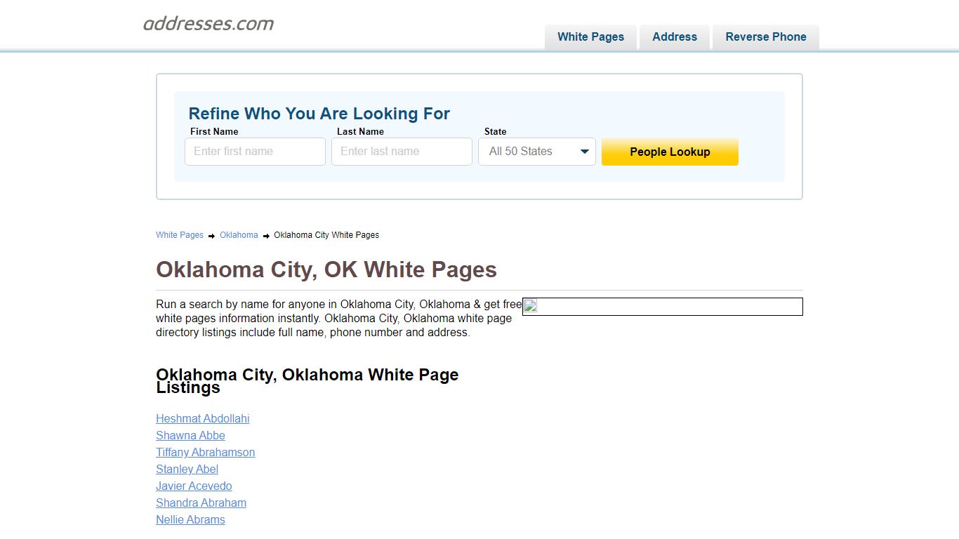 White Pages - Find People In | Addresses